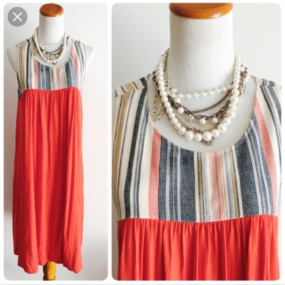 Anthropologie Porridge Cayucos Dress red